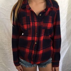 Blue and red flannel